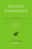 Bulletin épigraphique, t. XIII, 1994-1997
